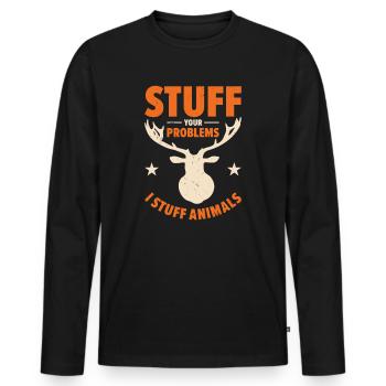 Taxidermiste Remplissage d’assemblage de taxidermie - T-shirt manches longues Premium bio Homme - noir - Devant - Nico (187cm)