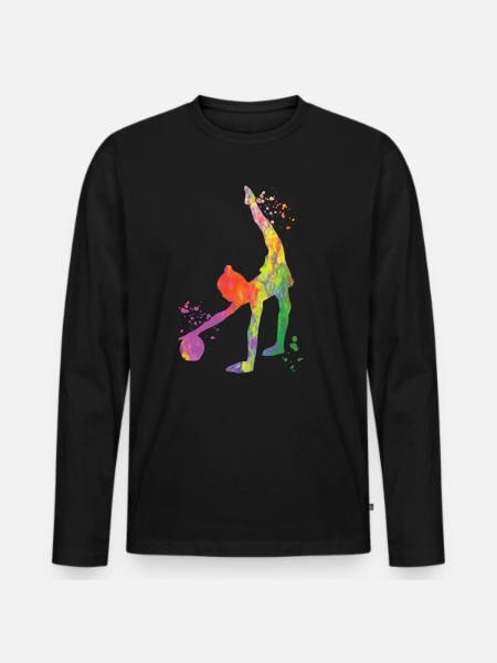 Gymnast with ball rhythmic gymnastics - Men's Premium Organic Long Sleeve Shirt - black