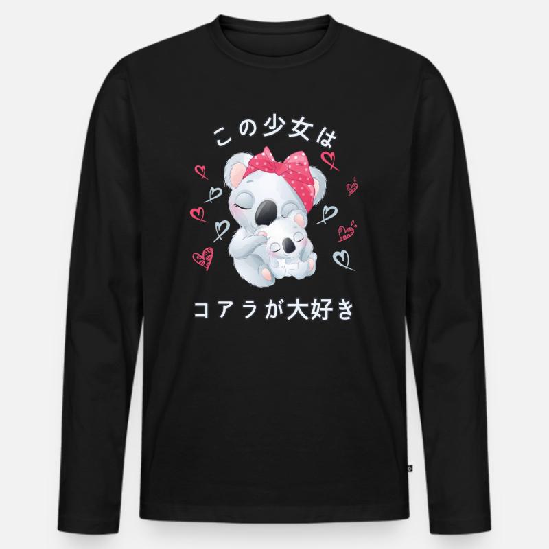 Koala Liebe Mama Koala Bär - Männer Premium Bio Langarmshirt - Schwarz