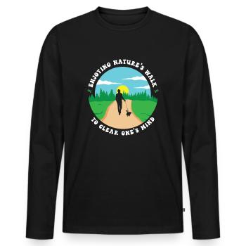 Mental Health Nature Environment Health Awareness - Men's Premium Organic Long Sleeve Shirt - black - Front - Nico (187cm)