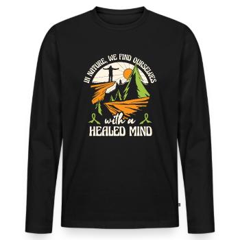 Mental Health Nature Environment Health Awareness - Men's Premium Organic Long Sleeve Shirt - black - Front - Nico (187cm)