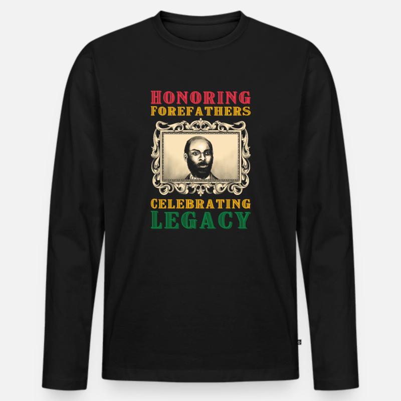 Schwarze Geschichte Juneteenth Schwarzer Stolz - Männer Premium Bio Langarmshirt - Schwarz