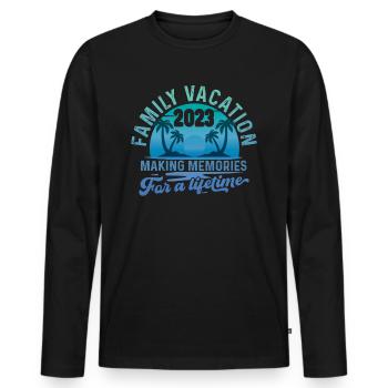 Summer holidays with the family Creating memories - Men's Premium Organic Long Sleeve Shirt - black - Front - Nico (187cm)