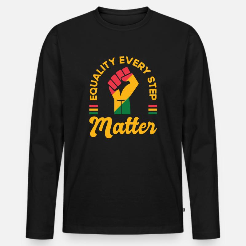 Schwarze Geschichte Juneteenth Solidarität - Männer Premium Bio Langarmshirt - Schwarz