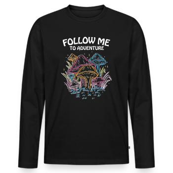 Trippy Mushroom Magic Mushrooms Psychedelic - Men's Premium Organic Long Sleeve Shirt - black - Front - Nico (187cm)