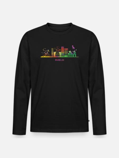 Dublin Skyline Dublin - T-shirt manches longues Premium bio Homme - noir