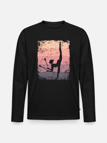 Gymnast Legs Retro Rhythmic Gymnastics - Men's Premium Organic Long Sleeve Shirt - black