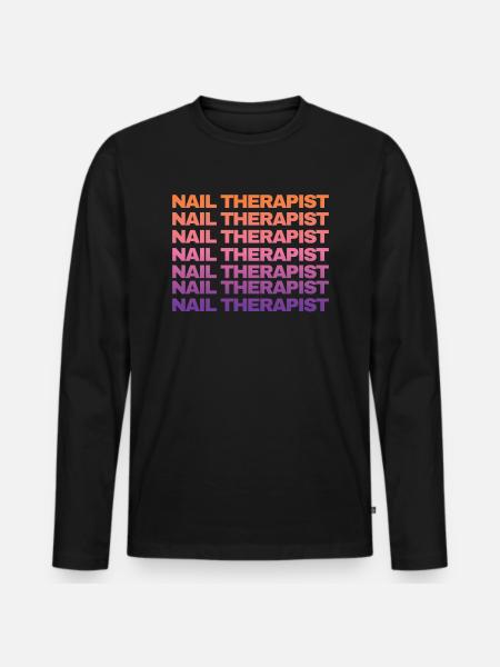 Nageltherapeutin Lustig Nailart Nail Tech - Männer Premium Bio Langarmshirt - Schwarz