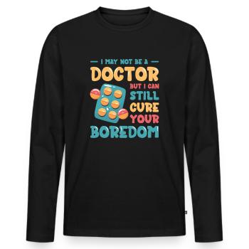 Pharmacy Technician Pharmacist Tech CPHT - Men's Premium Organic Long Sleeve Shirt - black - Front - Nico (187cm)