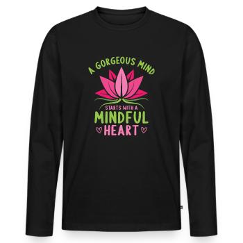 Mois de la sensibilisation à la santé mentale, - T-shirt manches longues Premium bio Homme - noir - Devant - Nico (187cm)
