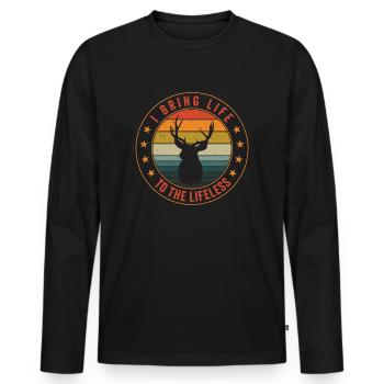 Taxidermiste Remplissage d’assemblage de taxidermie - T-shirt manches longues Premium bio Homme - noir - Devant - Nico (187cm)