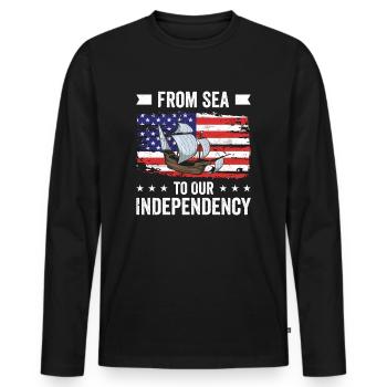 USA Independence Military Heroes Soldier Freedom - Men's Premium Organic Long Sleeve Shirt - black - Front - Nico (187cm)