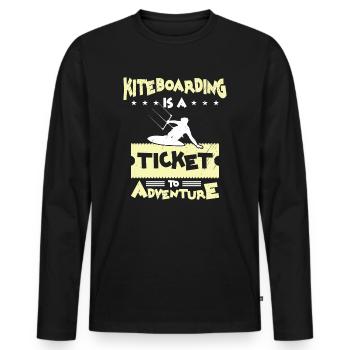 Kiteboarding Adventure Water Sport Enthusiast - Men's Premium Organic Long Sleeve Shirt - black - Front - Nico (187cm)