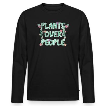 Plantes, Botanique, Jardinier, Jardinage, Jardinage - T-shirt manches longues Premium bio Homme - noir - Devant - Nico (187cm)