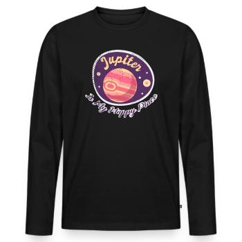 Jupiter Space Travel Exploration Space Enthusiast - Men's Premium Organic Long Sleeve Shirt - black - Front - Nico (187cm)