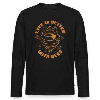 Apiculteur Abeilles Abeilles Abeilles Abeilles Amoureux - T-shirt manches longues Premium bio Homme - noir - Devant - Nico (187cm)