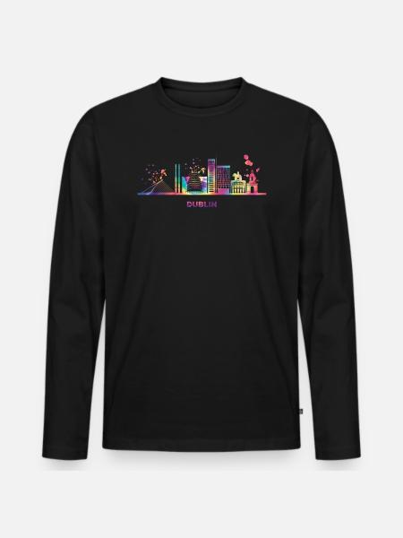 Dublin Skyline Dublin - T-shirt manches longues Premium bio Homme - noir