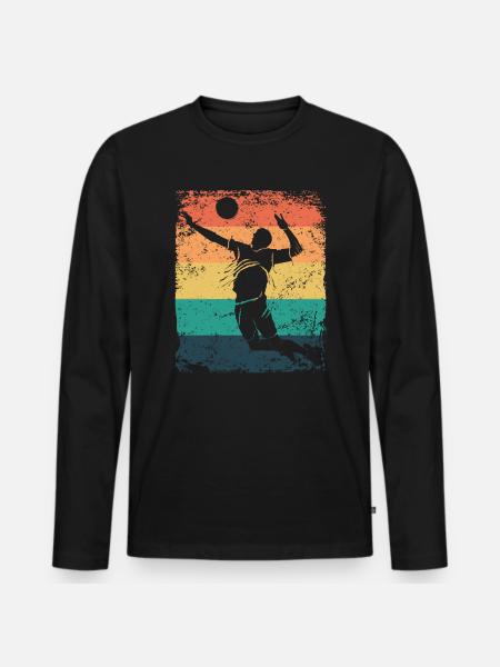 Volleyball Player Retro Beach Volleyball - Men's Premium Organic Long Sleeve Shirt - black