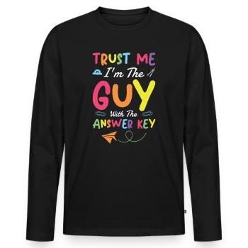 Test Day Teacher Testing Day School Staar Test - Men's Premium Organic Long Sleeve Shirt - black - Front - Nico (187cm)