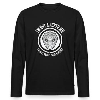Lizard Reptilian Agenda Conspiracy Theory - Men's Premium Organic Long Sleeve Shirt - black - Front - Nico (187cm)