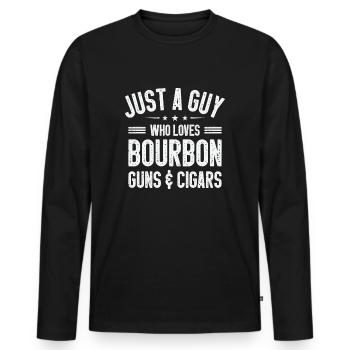 Cigar Smoking Cigars Smoker - Men's Premium Organic Long Sleeve Shirt - black - Front - Nico (187cm)