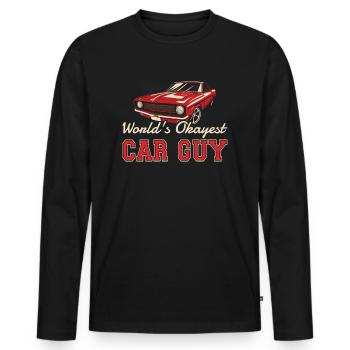 Muscle Car Enthusiast Car Guy Classic Cars Lover - Men's Premium Organic Long Sleeve Shirt - black - Front - Nico (187cm)