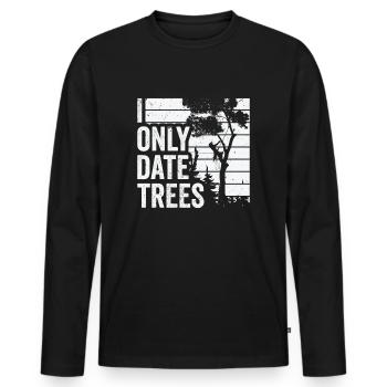 Arborist Tree Cutter Chainsaw Lumberjack - Men's Premium Organic Long Sleeve Shirt - black - Front - Nico (187cm)