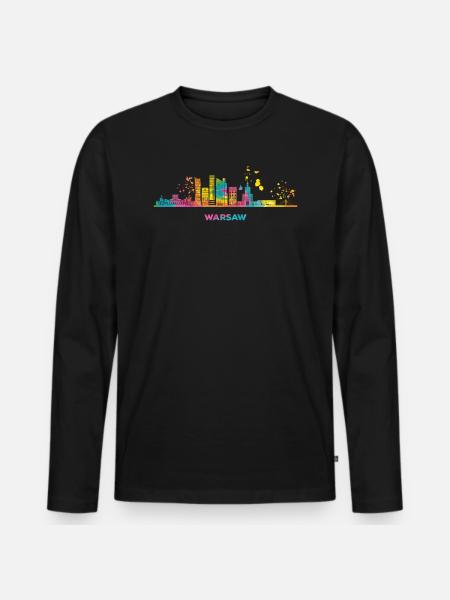 Varsovie Skyline Varsovie - T-shirt manches longues Premium bio Homme - noir