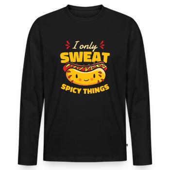 Chili Dog Hot dog Sausage Fastfood - Men's Premium Organic Long Sleeve Shirt - black - Front - Nico (187cm)