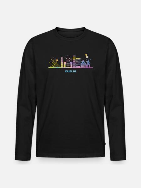 Dublin Skyline Dublin - Men's Premium Organic Long Sleeve Shirt - black