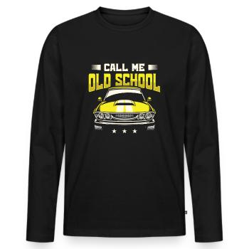 Muscle Car Enthusiast Car Enthusiast - T-shirt manches longues Premium bio Homme - noir - Devant - Nico (187cm)