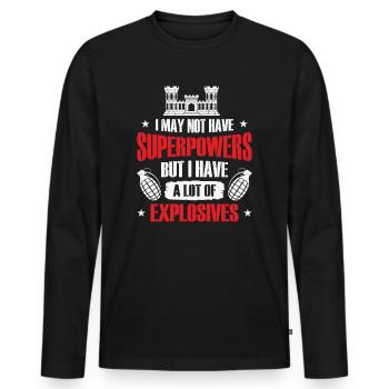 Combat Engineer Engineering Army - Men's Premium Organic Long Sleeve Shirt - black - Front - Nico (187cm)