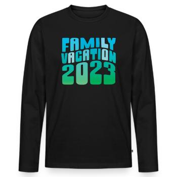 Summer family holidays 2023 - Men's Premium Organic Long Sleeve Shirt - black - Front - Nico (187cm)