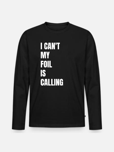 Wing Foil Wingsurfing Foil Wing - Men's Premium Organic Long Sleeve Shirt - black