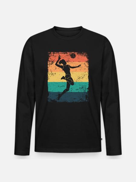 Volleyball Player Retro Beach Volleyball - Men's Premium Organic Long Sleeve Shirt - black