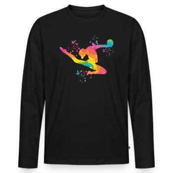 Gymnast with ball rhythmic gymnastics - Men's Premium Organic Long Sleeve Shirt - black - Front - Nico (187cm)