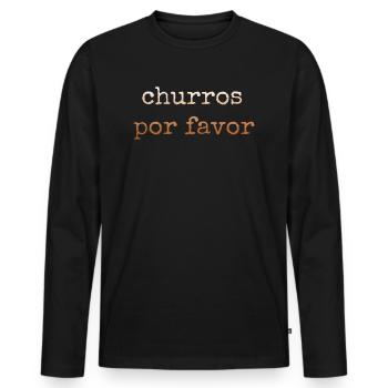Churros Por Favor Vintage Mexican Churro - Men's Premium Organic Long Sleeve Shirt - black - Front - Nico (187cm)