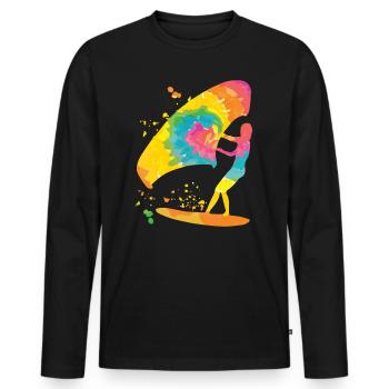Wing Foil Wingsurfing Woman Foil Wing - Men's Premium Organic Long Sleeve Shirt - black - Front - Nico (187cm)