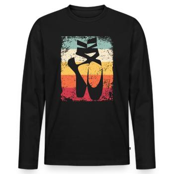 Ballettschuhe Vintage Frau Ballerina - Männer Premium Bio Langarmshirt - Schwarz - Vorne - Nico (187cm)