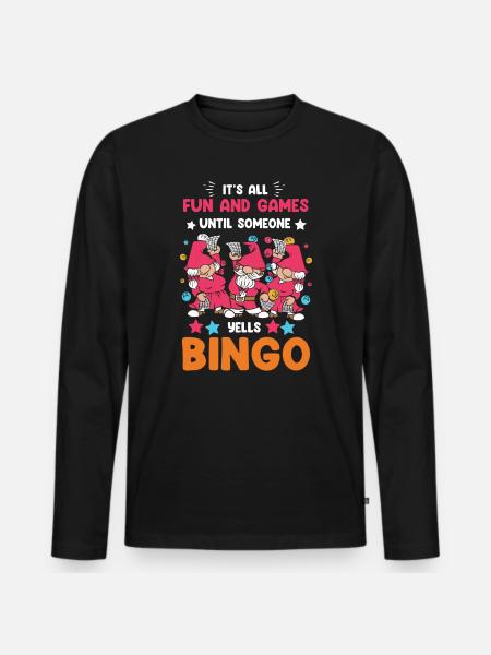 Fun and games at bingo - Men's Premium Organic Long Sleeve Shirt - black