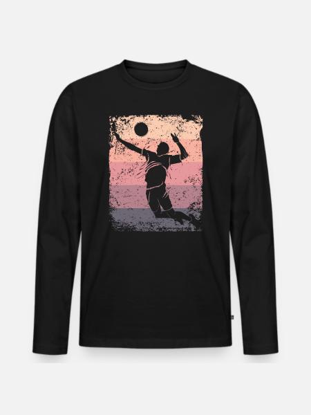 Volleyball Player Retro Beach Volleyball - Men's Premium Organic Long Sleeve Shirt - black