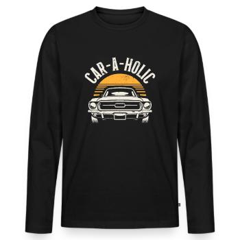 Muscle Car Enthusiast Car Guy Classic Cars Lover - Men's Premium Organic Long Sleeve Shirt - black - Front - Nico (187cm)