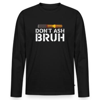Cigar Smoking Cigars Smoker - Men's Premium Organic Long Sleeve Shirt - black - Front - Nico (187cm)