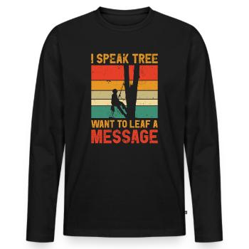 Arborist Tree Cutter Chainsaw Lumberjack - Men's Premium Organic Long Sleeve Shirt - black - Front - Nico (187cm)