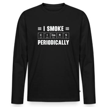 Cigar Smoking Cigars Smoker - Men's Premium Organic Long Sleeve Shirt - black - Front - Nico (187cm)
