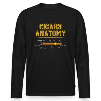 Fumeurs de cigares Fumeurs de cigares - T-shirt manches longues Premium bio Homme - noir - Devant - Nico (187cm)