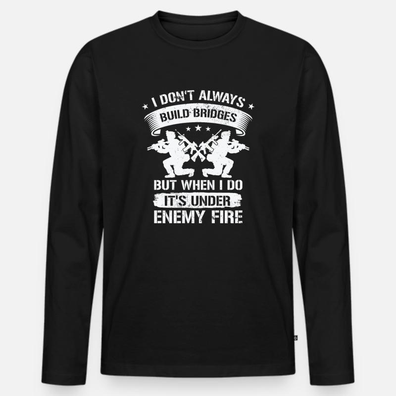 Combat Engineer Engineering Army - Men's Premium Organic Long Sleeve Shirt - black