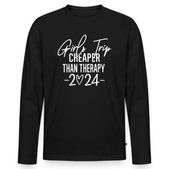 Girl Weekend Girls Trip Beach Vibes 2024 - Men's Premium Organic Long Sleeve Shirt - black - Front - Nico (187cm)
