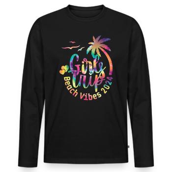 Girl Weekend Girls Trip Beach Vibes 2024 - Men's Premium Organic Long Sleeve Shirt - black - Front - Nico (187cm)