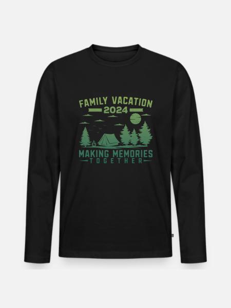 Family Holidays Making Memories - Men's Premium Organic Long Sleeve Shirt - black